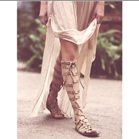 Free People | Cypress Tall Gladiator Suede Sandals in Rust Size 37 - Picture 8 of 10